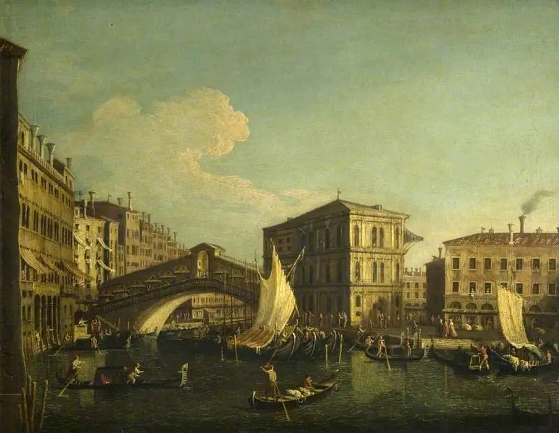 Wenecja: most Rialto widziany od północy - Canaletto