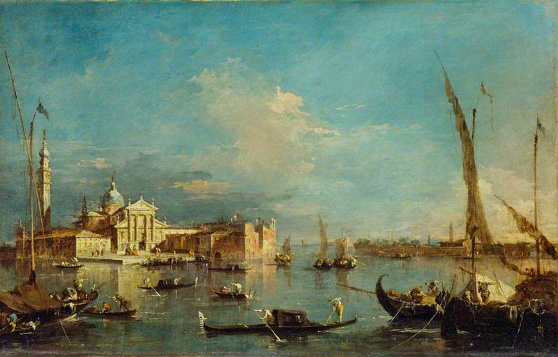 Venise : San Giorgio Maggiore avec la Giudecca - Francesco Guardi image 1 tableau peint à l’huile sur toile
