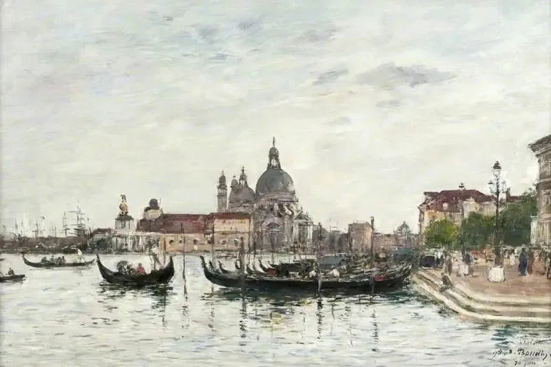 Wenecja: Santa Maria della Salute i Dogana widziane z drugiej strony Wielkiego Kanału - Eugène Boudin