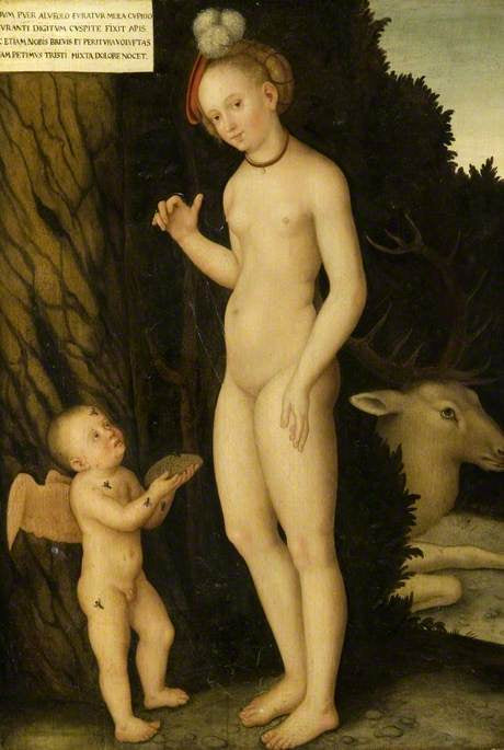 Wenus z Kupidynem, złodziejem miodu - Lucas Cranach Starszy