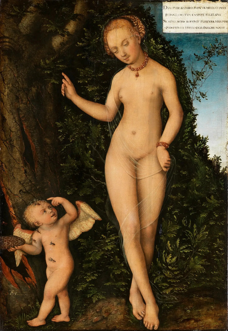 Wenus z Kupidynem, złodziejem miodu - Lucas Cranach Starszy