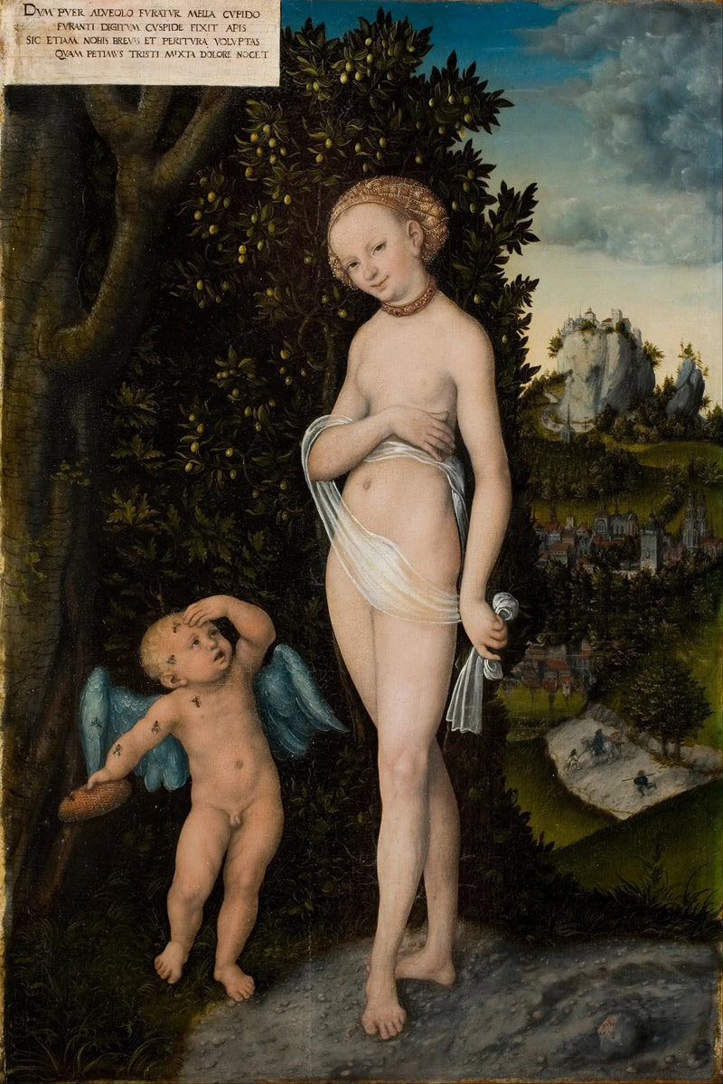 Wenus z Kupidynem, złodziejem miodu - Lucas Cranach Starszy