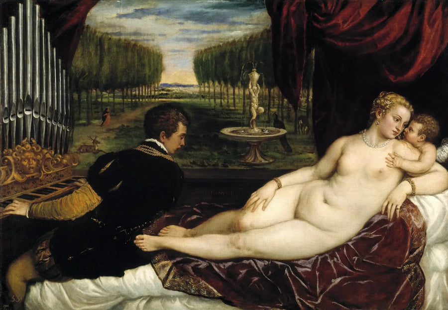 Wenus z organistą i Kupidynem - Titian