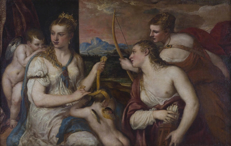 Wenus zasłaniająca oczy Kupidyna - Titian