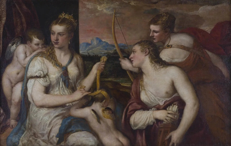 Wenus zasłaniająca oczy Kupidyna - Titian
