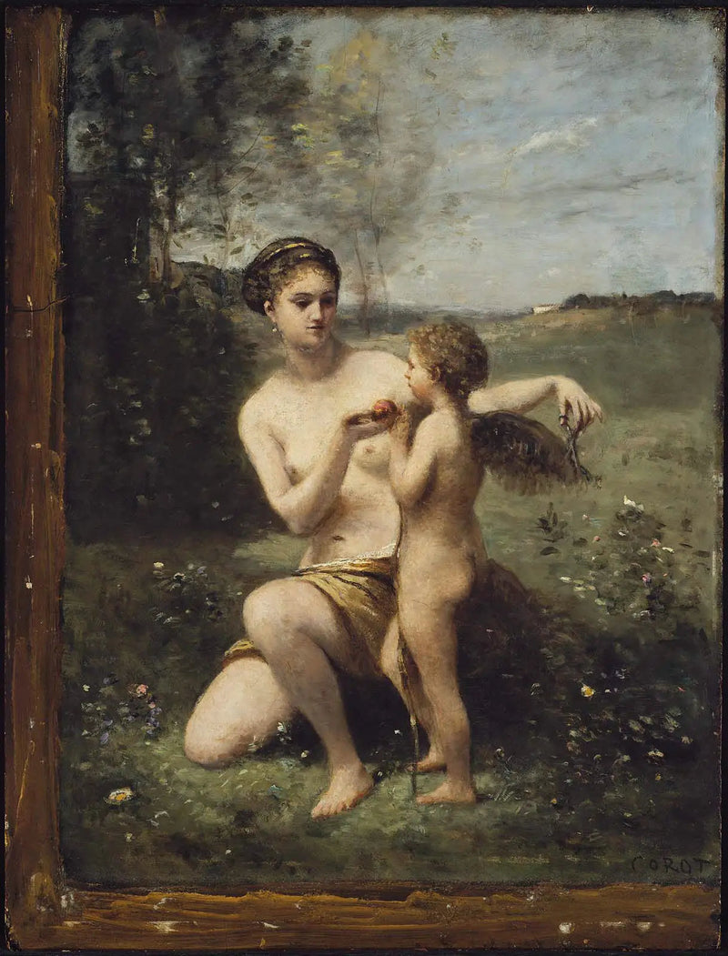 Wenus odcinająca skrzydła Kupidyna - Jean-Baptiste Camille Corot
