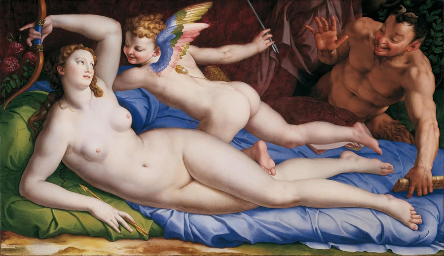 Wenus, Kupidyn i Satyr - Bronzino
