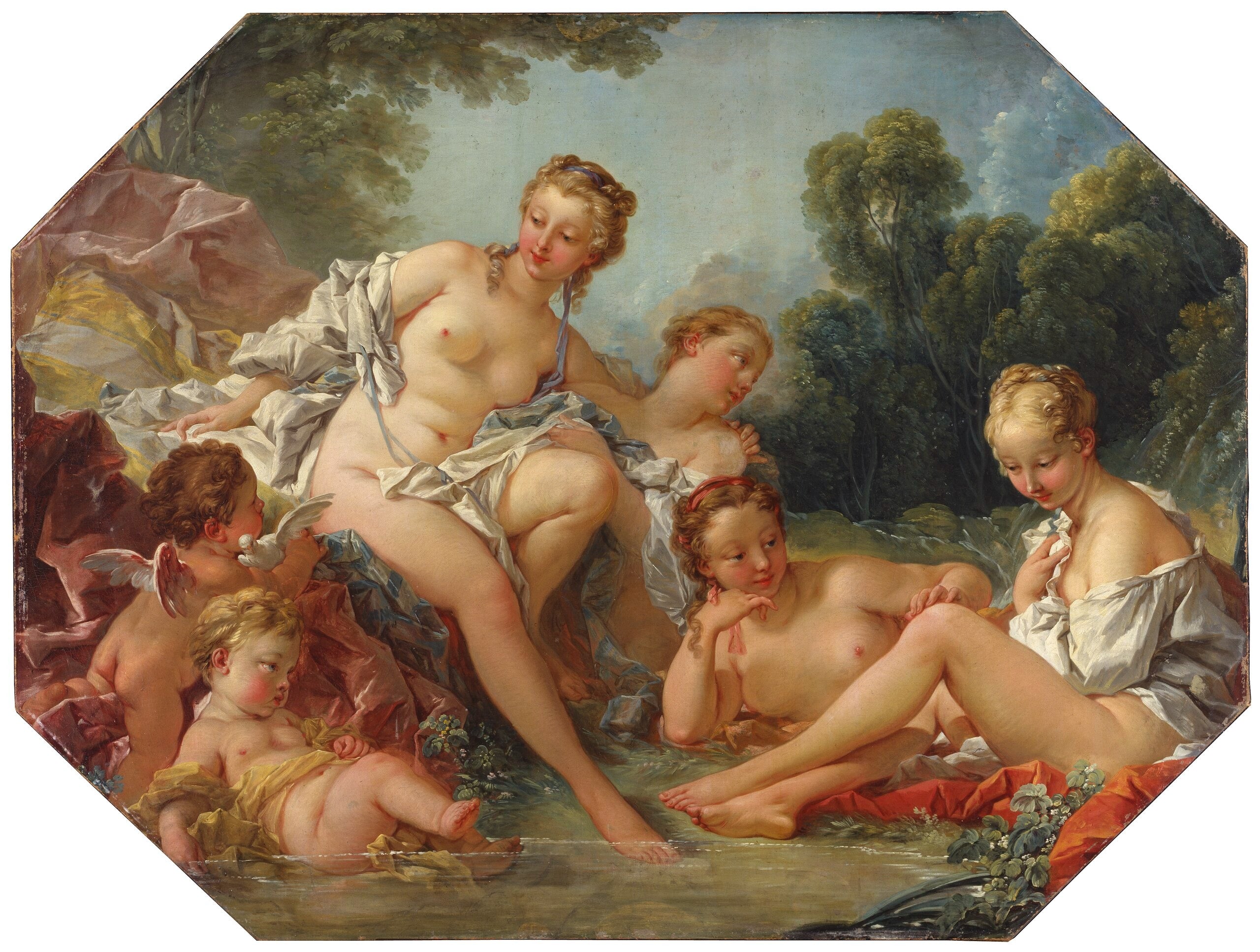 Wenus w kąpieli otoczona nimfami i amorkami - François Boucher