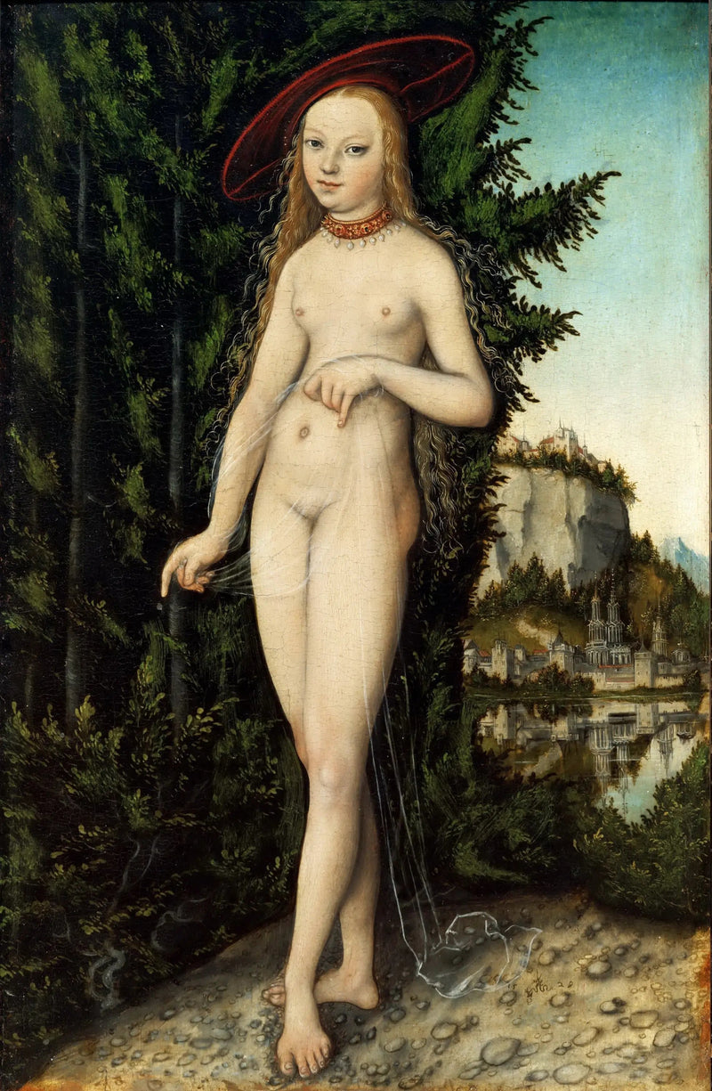 Wenus stojąca na tle krajobrazu - Lucas Cranach Starszy