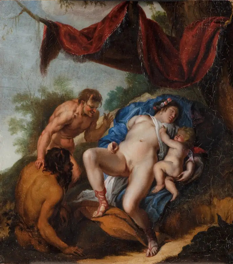 Śpiąca Wenus z obserwowanym przez Kupidyna satyrowie - Peter Paul Rubens