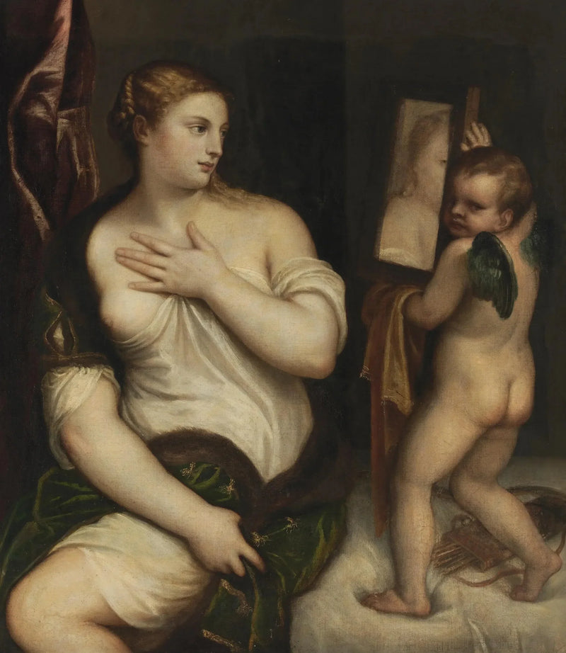Wenus i Kupidyn z lustrem - Titian