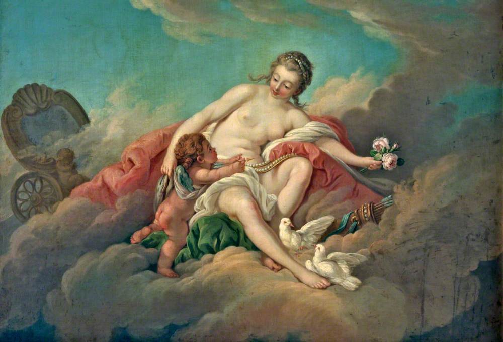 Wenus i Kupidyn w chmurach - François Boucher