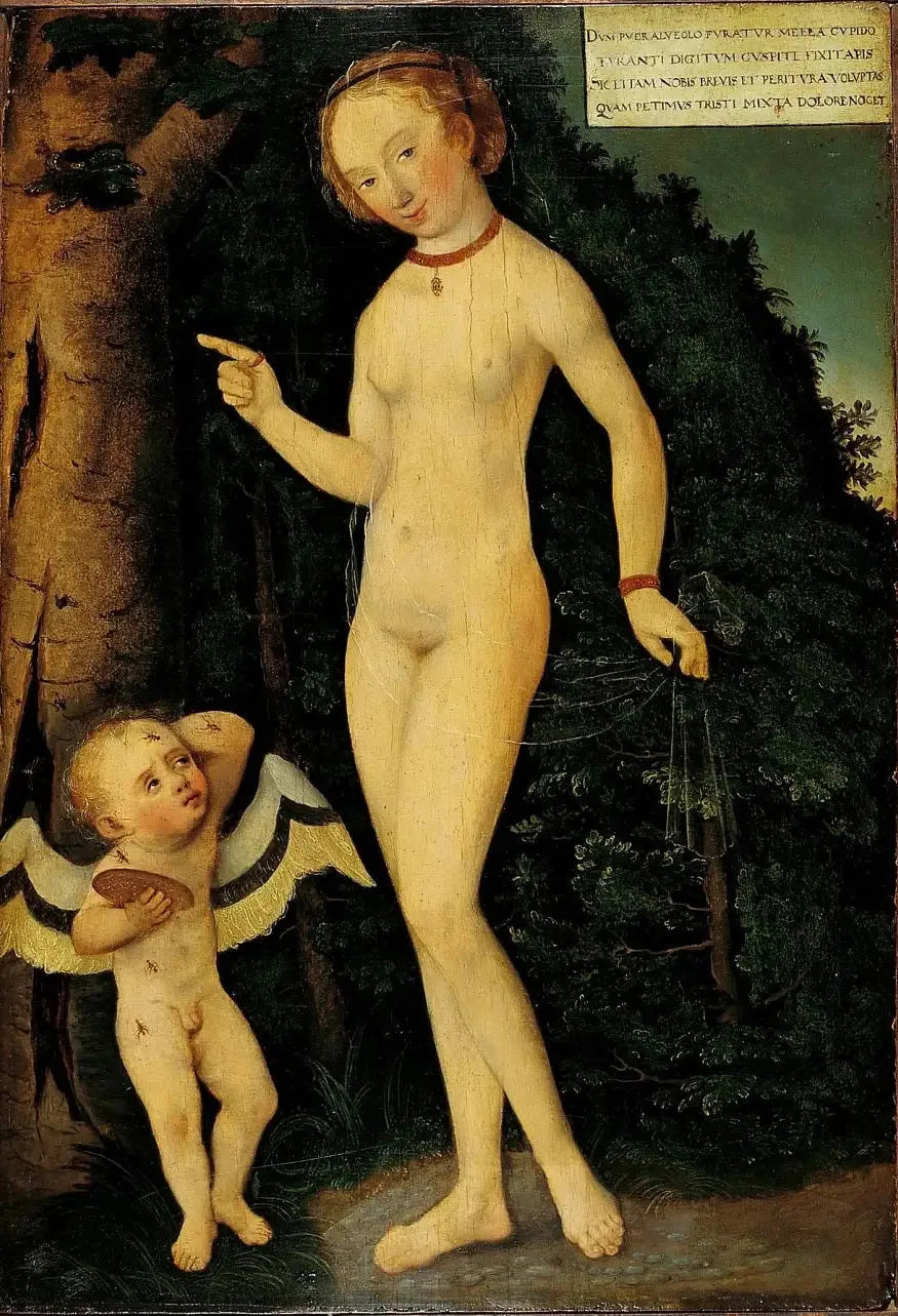 Wenus i złodziej miłości miodu - Lucas Cranach Starszy