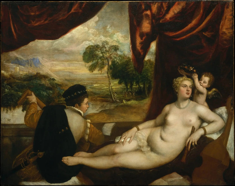 Wenus i grający na lutni - Titian