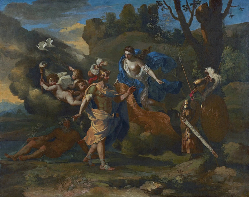 Wenus przedstawia Eneaszowi bronie wykuwane przez Wulcyna - Nicolas Poussin