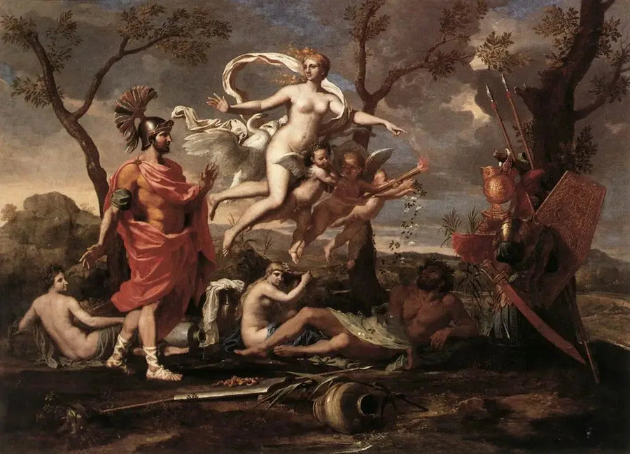 Wenus przedstawia Eneaszowi bronie wykuwane przez Wulkana - Nicolas Poussin