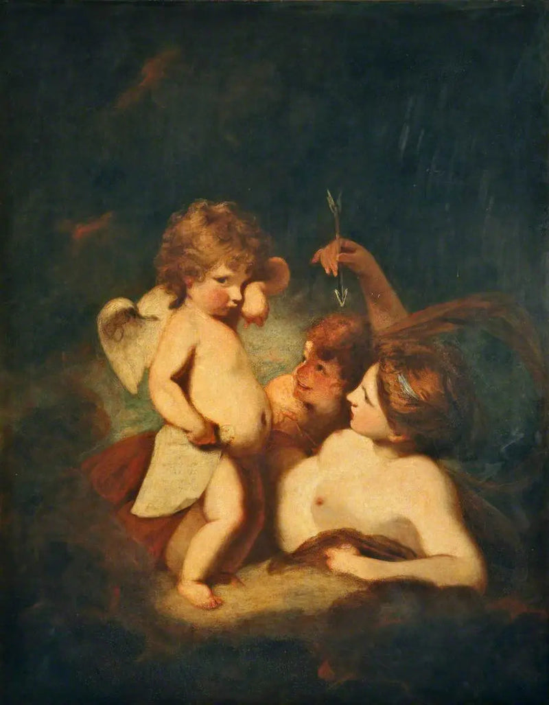 Wenus karci Kupidyna za naukę rzucania monetami - Joshua Reynolds