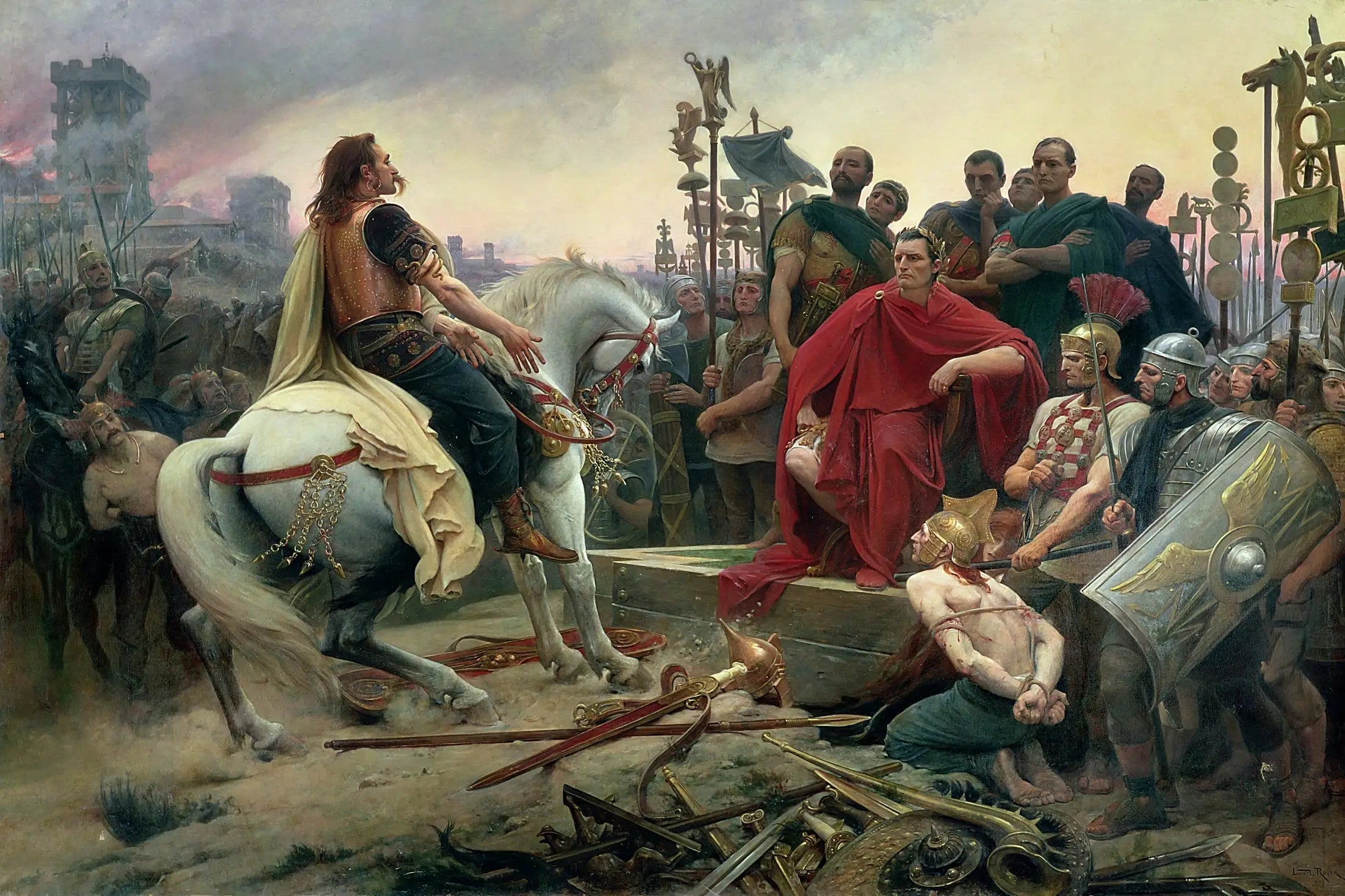 Vercingetorix jette ses armes aux pieds de Jules César - Lionel Royer - Alpha Reproduction
