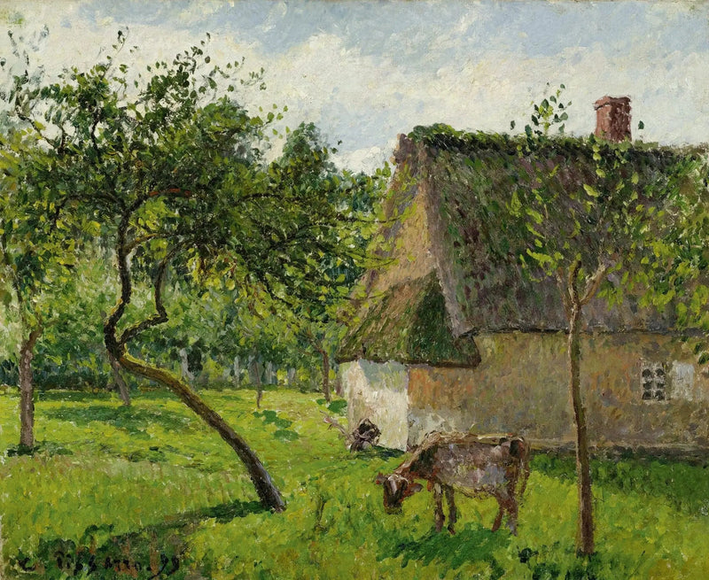 Sad w Varengeville z krową (Zamknięcie w Varengeville) - Camille Pissarro
