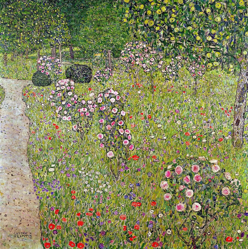 Sad z różami - Gustav Klimt