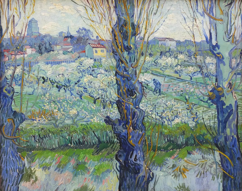 Sad w kwiecie z widokiem na Arles - Vincent van Gogh