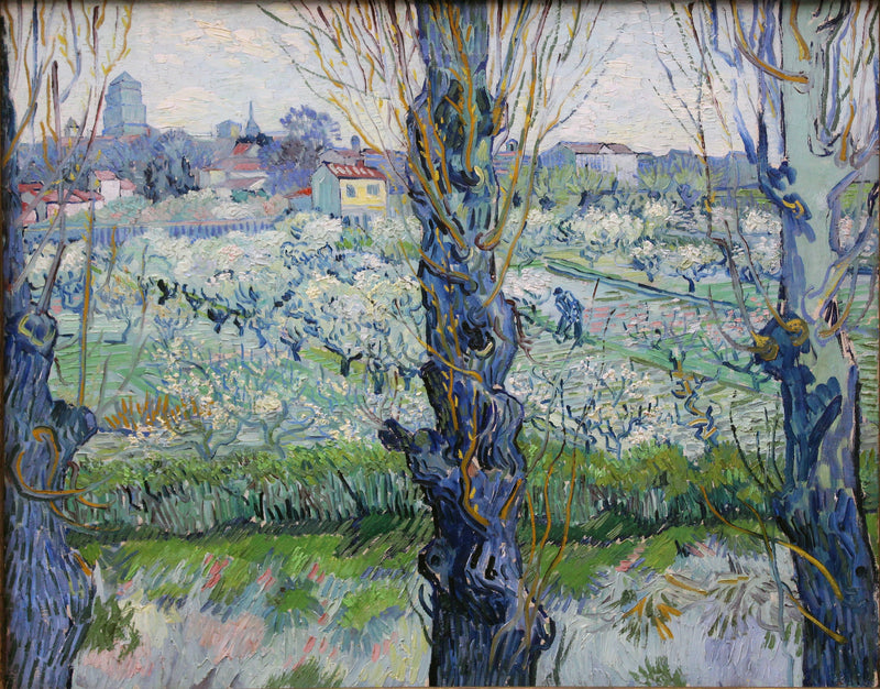 Sad w kwiecie z widokiem na Arles - Vincent van Gogh