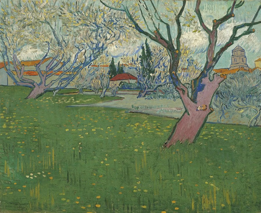 Sady w kwiecie, widok na Arles - Vincent van Gogh