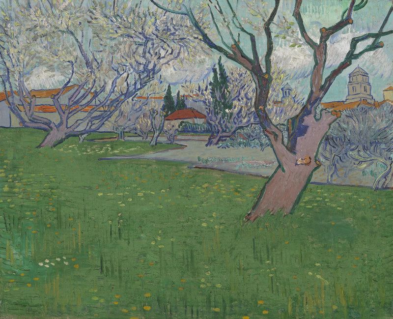 Sady w kwiecie, widok na Arles - Vincent van Gogh