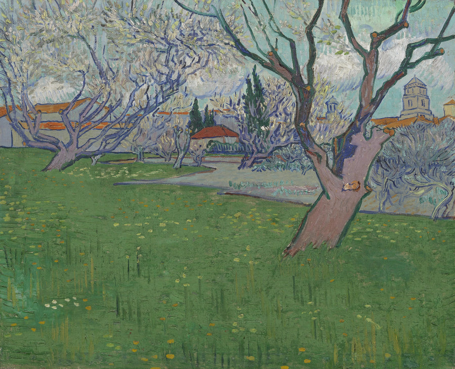Sady w kwiecie, widok na Arles - Vincent van Gogh