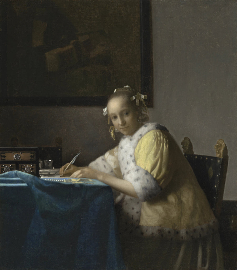Młoda kobieta pisząca list - Johannes Vermeer
