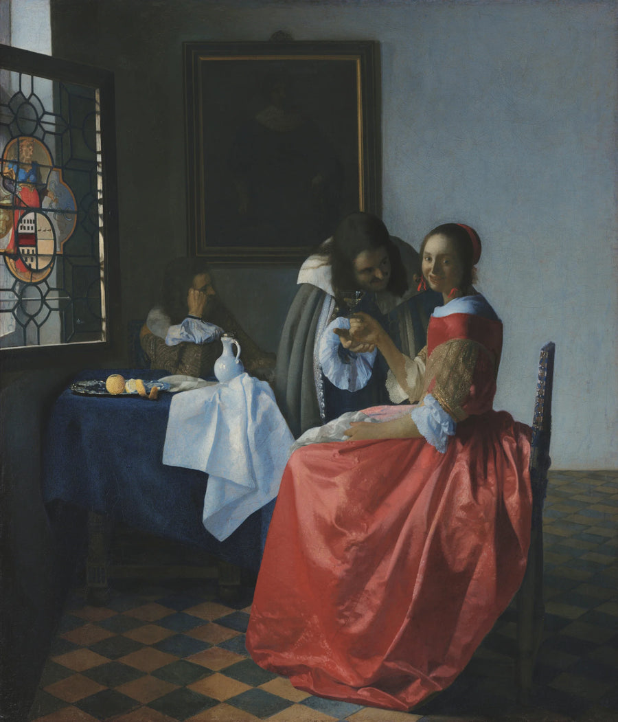 Młoda dziewczyna z kieliszkiem wina - Johannes Vermeer