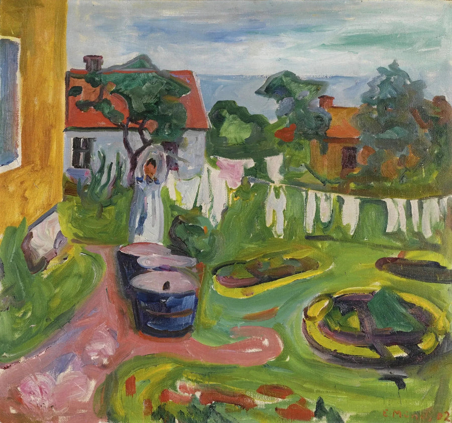Ubrania na sznurku w Åsgårdstrand - Edvard Munch