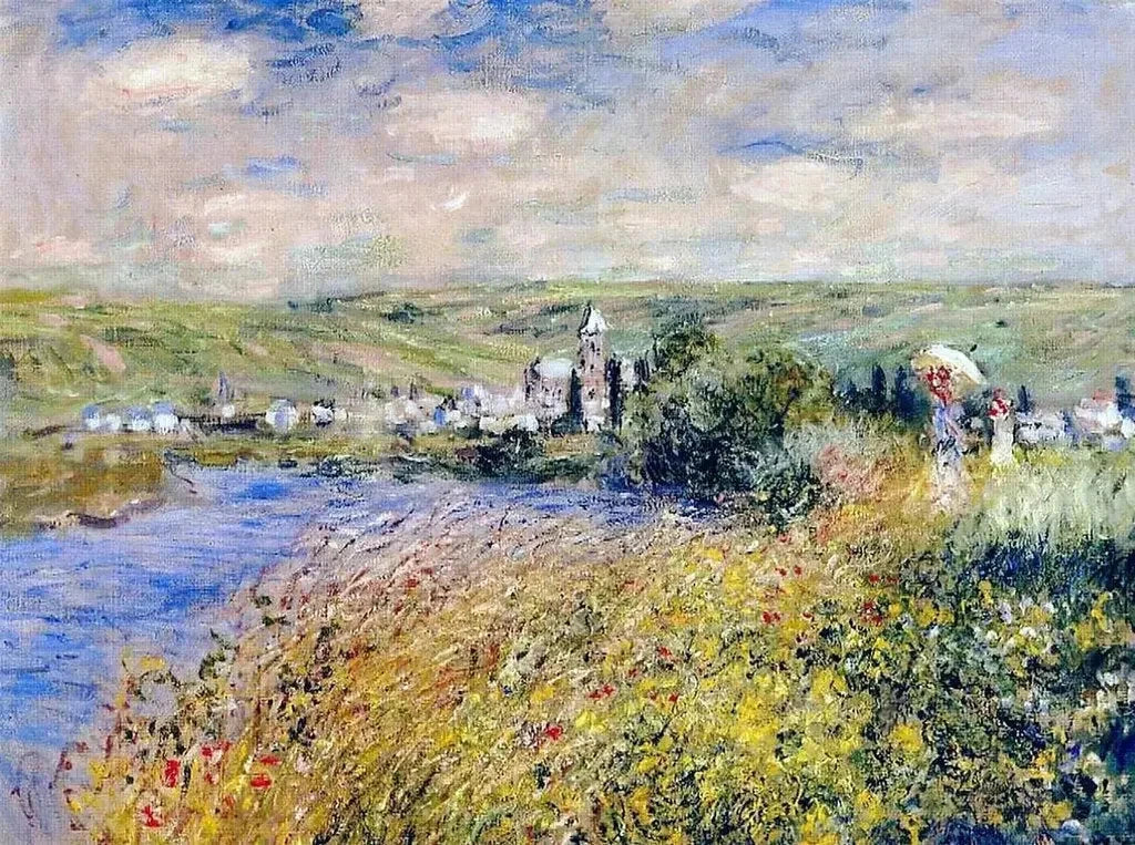 Vétheuil vu de l’Île Saint-Martin W596 par Claude Monet