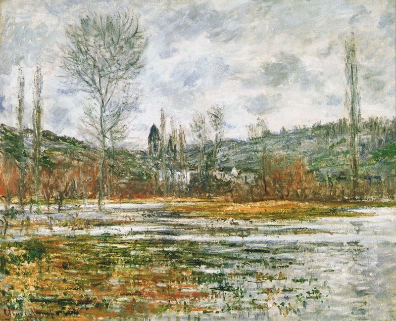 Vétheuil, zalana łąka W639 - Claude Monet
