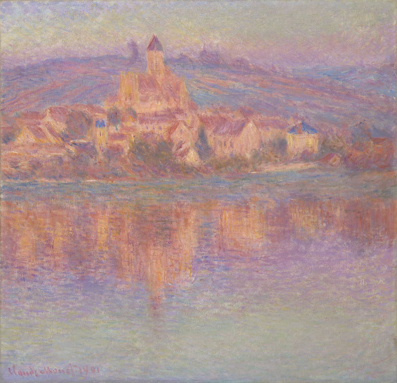 Vétheuil o zachodzie słońca, Chicago W1645 - Claude Monet