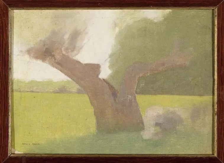 Stare drzewo na łące - Odilon Redon