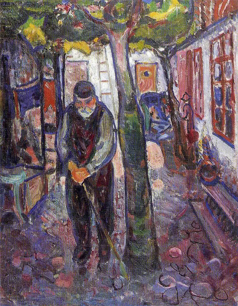 Stary człowiek w Warnemünde - Edvard Munch