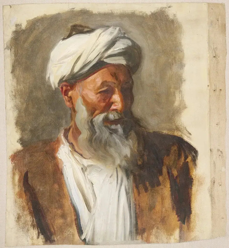 Stary człowiek w białym turbanie - John Singer Sargent