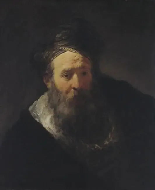 Vieil homme avec barbe et turban - Rembrandt image 1 reproduction de peinture à l’huile