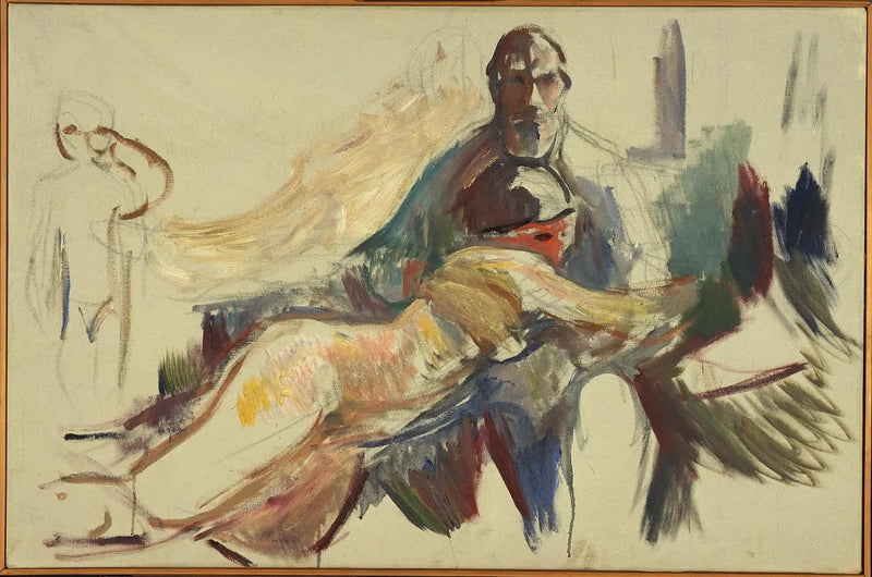 Stary mężczyzna z nagą kobietą w ramionach - Edvard Munch
