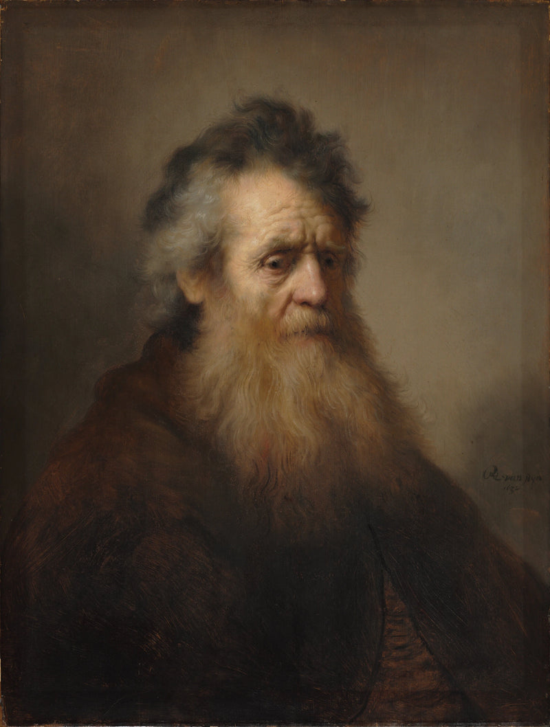 Stary człowiek w futrzanym płaszczu - Rembrandt