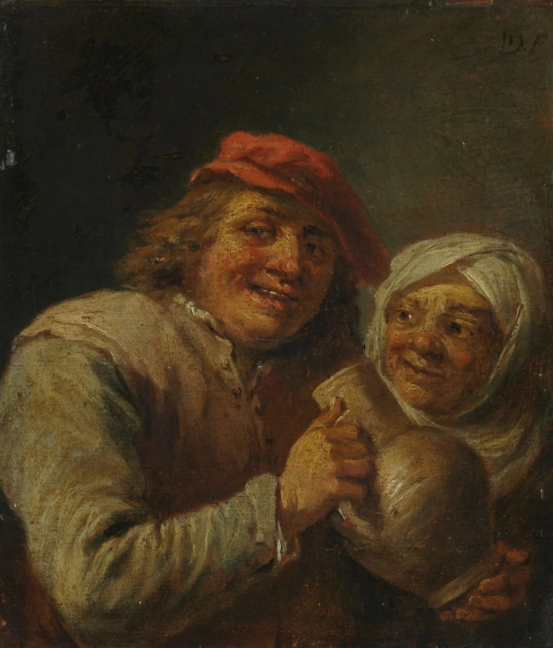 Vieil homme et femme - David Teniers le Jeune image 1 copie peinte à la main à l’huile