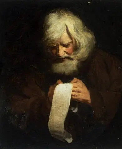 Stary mężczyzna czytający - Joshua Reynolds