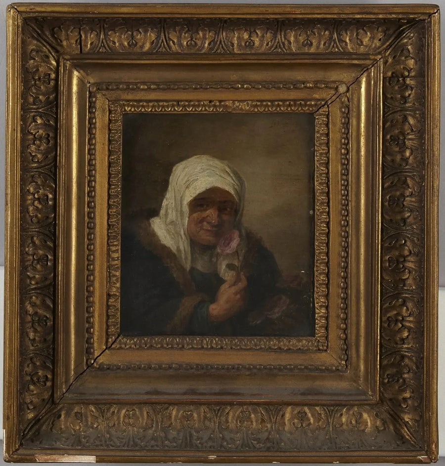 Stara dama z różą - David Teniers Młodszy