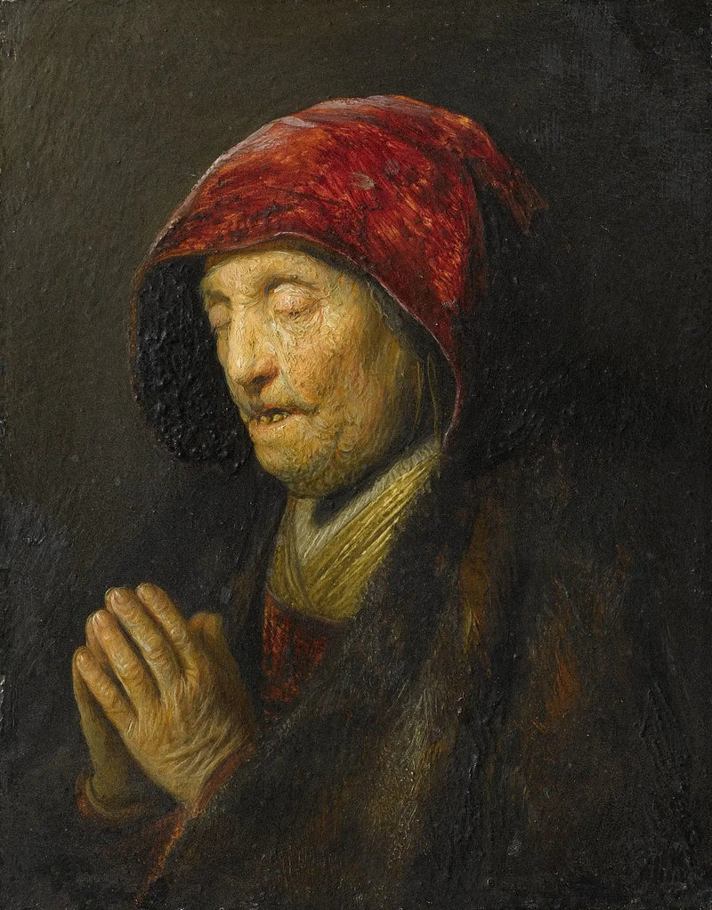 Stara kobieta na modlitwie - Rembrandt