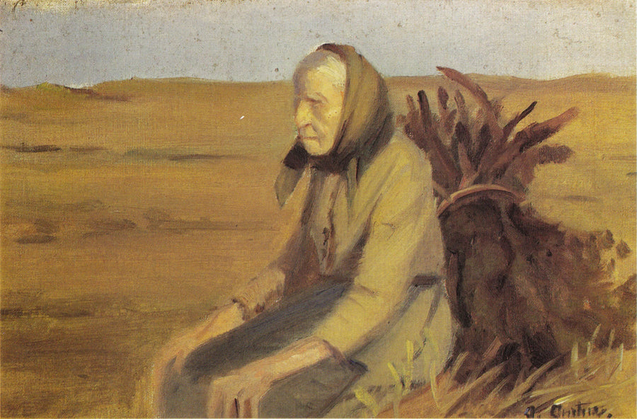 Stara kobieta (Laurendse) z bukietem gałązek - Anna Ancher