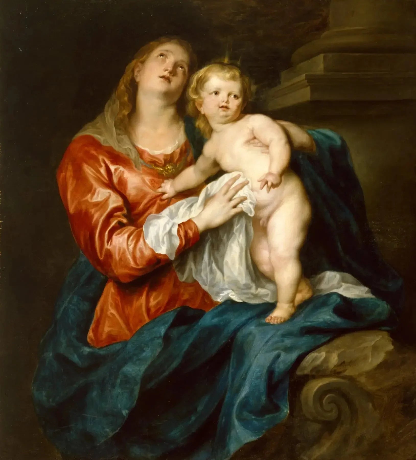 Vierge à l'Enfant. - Antoine van Dyck image 1 tableau peint à l’huile sur toile