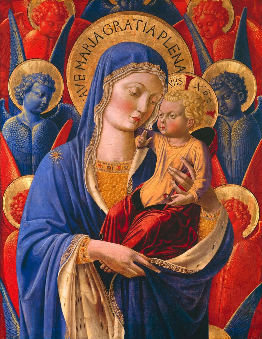 Dziewica z Dzieciątkiem i aniołami - Benozzo Gozzoli