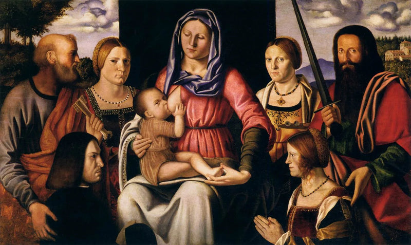 Dziewica z Dzieciątkiem z świętymi i darczyńcami - Bernardino Luini