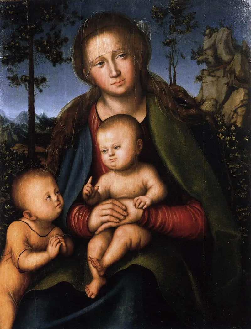 Dziewica z Dzieciątkiem i młodym Janem Chrzcicielem - Lucas Cranach Starszy